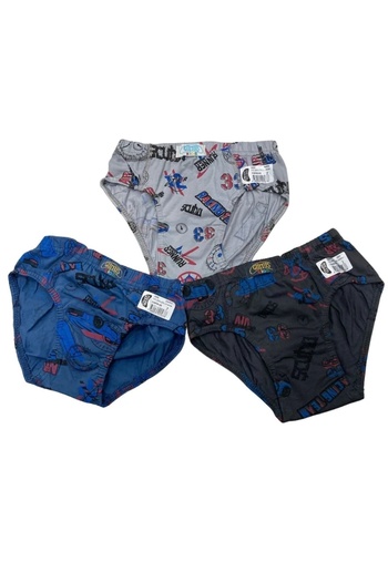 Yağmur Giyim GMŞ Set de 3 slip pentru bărbați cu model de mașină gri, indigo, culoare afumată 3090-2
