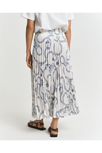 Gant Sailing Print Pleated Skirt