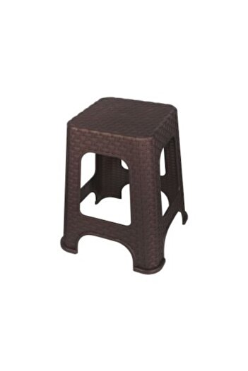 ZAYAZ Plastic rattan stool 46 cm height brown color