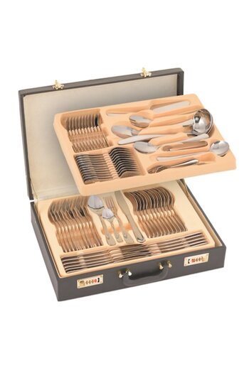 OEM Set cutlery stainless steel, 72 pieces, Grunberg, black case