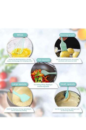 COOYA Kitchen Utensils Set,12 Pcs Silicone Cooking Utensils Set,Heat Resistant,for Nonstick Cookware