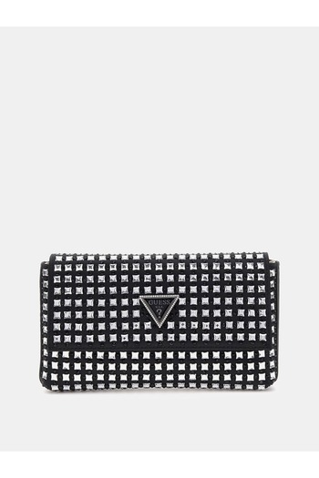 Guess Women Black Zalına Flap Clutch-Bla Shoulder Bag