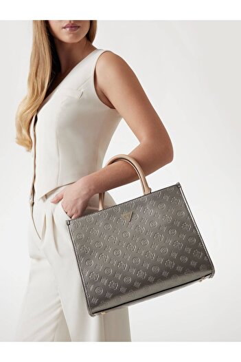 Guess Women Gray Arnela Gırlfrıend Tote-Pwl Shoulder Bag