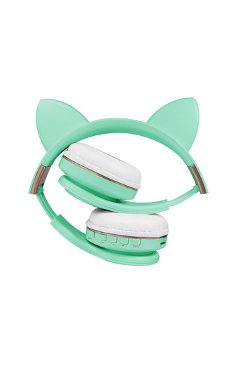 CLOUD Wireless headphones with Cat ears, bluetooth 5.0, Mint Green