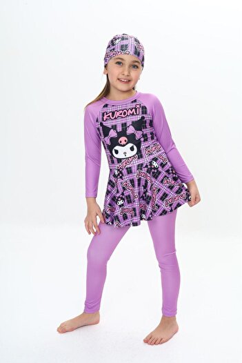 ÖYKÜ KİDS Beaded Girl's Stylish Swimsuit with Skirt Detail