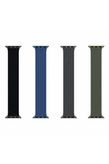 Spon Apple Watch Band, Rubber Fabric, Size 42/44/45, Black, Large L