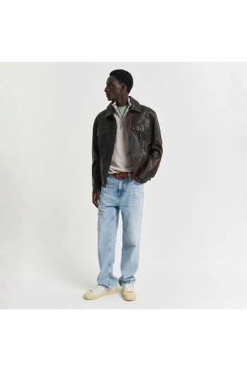 Gant Erkek Bej Regular Fit Yarım Fermuarlı Kazak