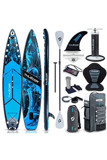 Thunder Bluet Inflatable SUP Board, 365x75x15cm, Set With Backpack, Seat, Pump, Marina