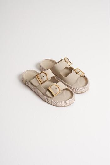 TOPUK Beige Women's Rope Leather Powder Slippers
