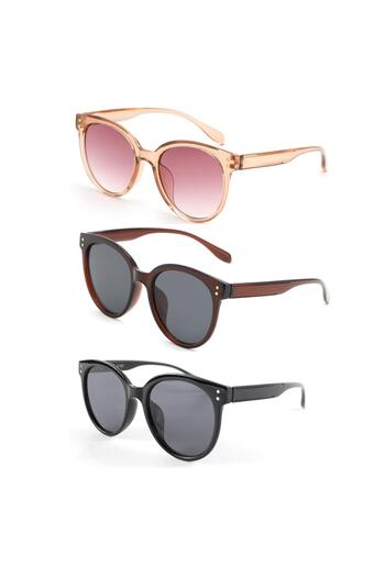 Lozzo Triple Advantage Set Women's Uv400 Protection Oval Sunglasses 23008