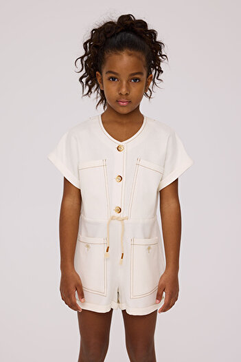 Tyess Girl Ecru Overall