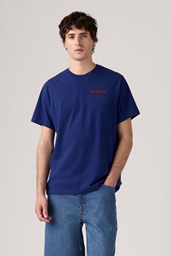 Levi's Lse Ss Relaxed Fit Tee Ssnl Serif Logo B Mavi Чоловіча футболка