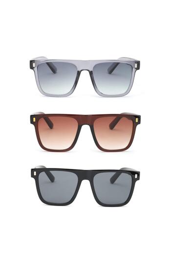 Lozzo Triple Advantage Set Unisex Uv400 Protection Square Sunglasses 23024