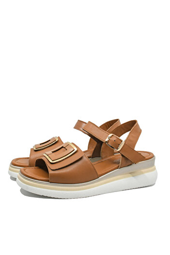 Anna Viotti women's sandals with decorative appliqué, taba, made of natural leather