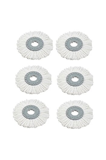 OEM Set 6 Universal Mop Refills with High Absorption Power, White