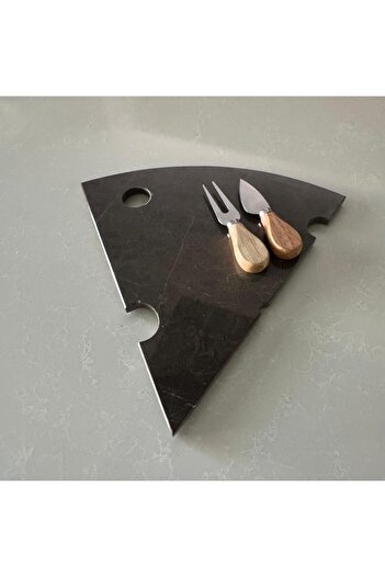 LİSPERA Gray Marble Cheese Plate, Gray Marble Presentation Plate