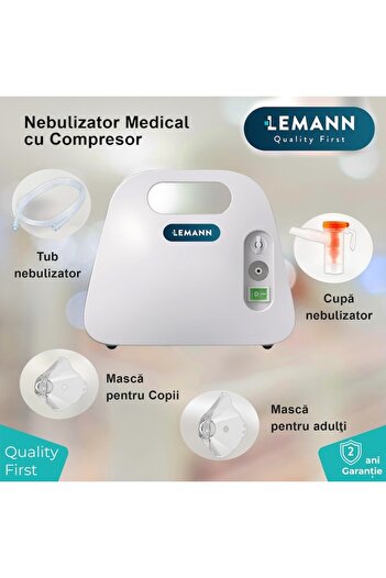 Lemann Aerosol device with Lemann® compressor, nebulizer 0.2ml/min, fine particles, complete kit, silent