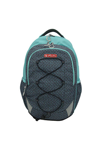Herlitz Strings Pro Backpack, Ergonomic, Water Resistant, Recycled Polyester, Reflective, Circles