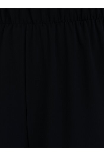 ALİA Viscose Fabric Comfortable Fit Plus Size Trousers - Navy Blue - Alia