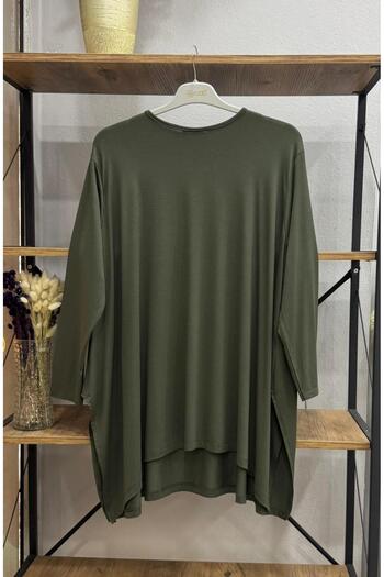 ÖZNE BUTİK Women's 100% Cotton Lycra Loose Cut Oversized Tunic