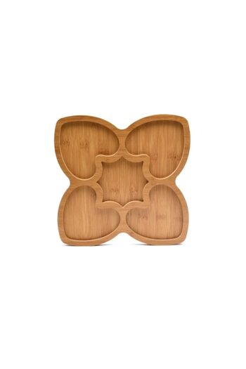 OEM Platou de servire, compartimentat, lemn, 24x24 cm