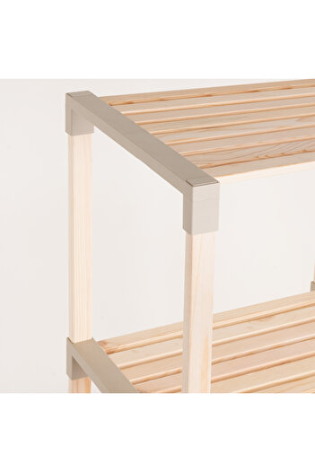 homez 4 Layer Wooden Storage Rack Beige, 113*33*41Cm