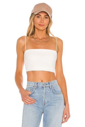 AFR CLOTHES Women's Double Layer Jersey Fabric String Strap Crop Top