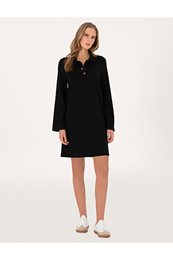 Pierre Cardin Black A-Line Modal Blend Knit Dress 50315895-Vr046
