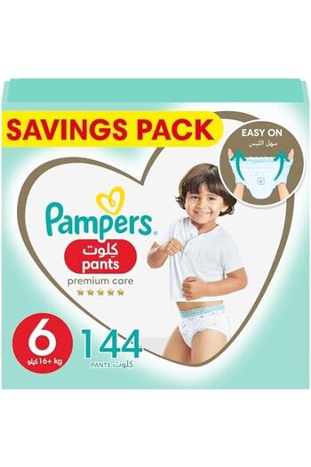 Pampers Premium Care Pants Size 6 - 16+ kg, 144 Diapers