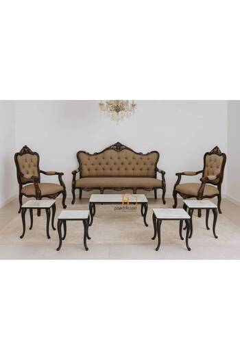 Al Saada Home Ceramic Service Tables Set - 4+1 - Black