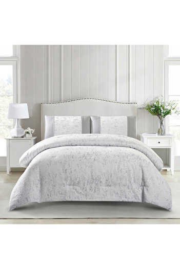 Boutique Blanche 3pcs polyester comforter set queen, grey 200*240cm