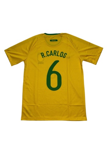 TETYS Brazil National Team Adult World Cup Retro Roberto Carlos Nostalgia Adult Jersey