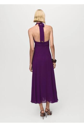 MANGO Woman Halter yakalı uzun elbise
