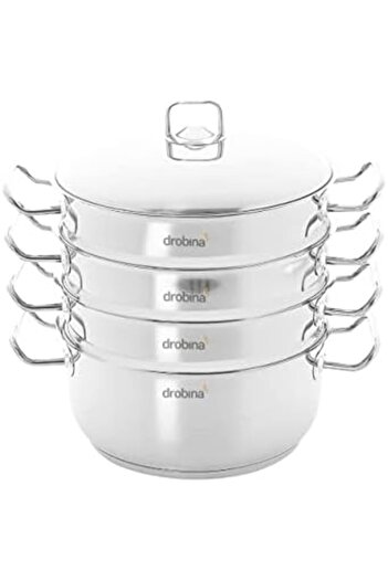 drobina Mento Pot with an Elegant Design Made of Stainless Steel with 3 Doors by