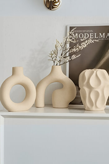 rufhomedesign Βάζο 3 τεμαχίων 15 εκ. σε σκανδιναβικό στυλ Bohemian Pinterest Pampas Vase Διακοσμητικό αξεσουάρ σαλονιού Στολίδι τραπεζιού