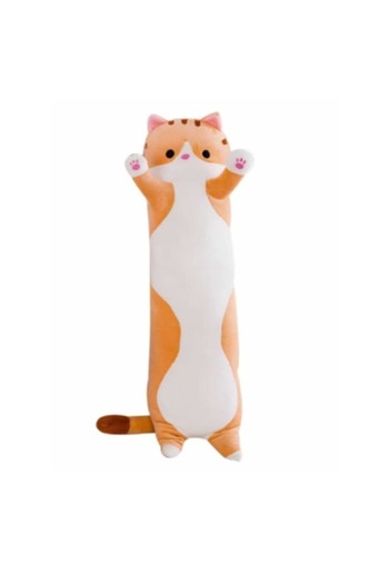 OEM Long Plush Cat Pillow, Hypoallergenic Filling, Washable, 50 Cm, Beige