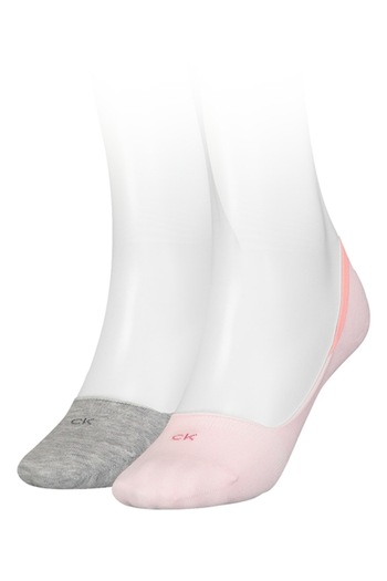 Calvin Klein , Set de sosete foarte scurte - 2 perechi, Gri, Roz, 39-42