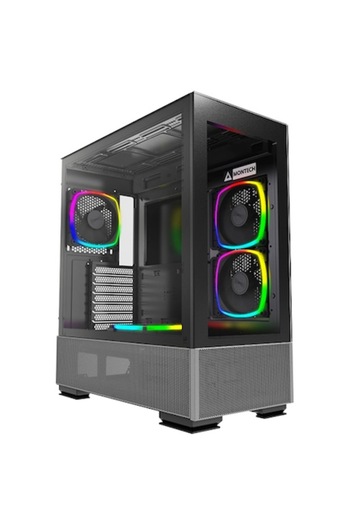 MONTECH Sky Two Case, No PSU, ATX, Black, Tempered Glass, ARGB