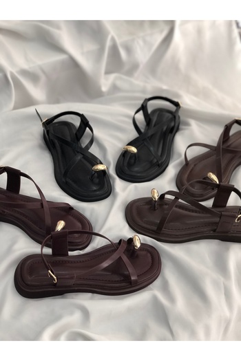 Hg Ayakkabı Janya Bordo Cross Belted Flip Flops 2 cm Sandals