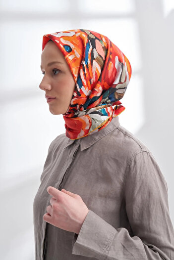 ARMANDA Premium Collection Crown Pattern Twill Silk Scarf - 4328-567