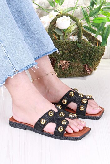 fort 014-25 Fls Buckle Detailed Holiday Slippers Daily Slippers Women's Slippers
