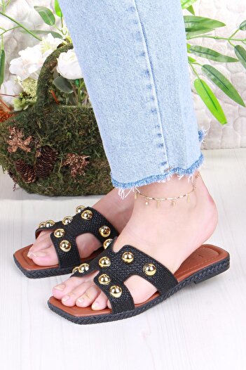 fort 014-25 Fls Buckle Detailed Holiday Slippers Daily Slippers Women's Slippers