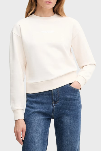 Armani Exchange Logo Printed Cotton Relaxed Fit Crew Neck Crop Sweat Sweat Xw001451 Af108