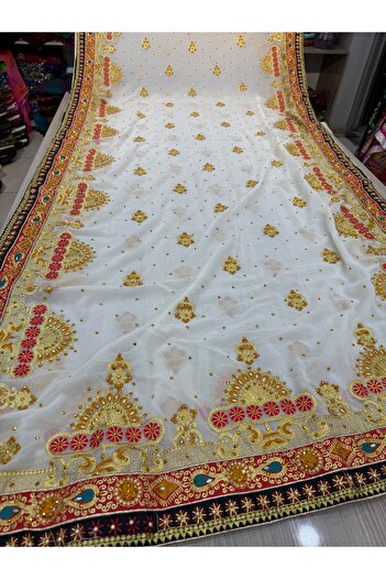 OsmanKumaşDantel Indian Fabric with Embroidered Stones