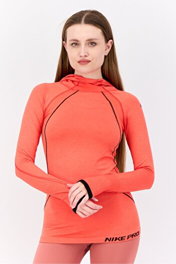 Nike Women Sportswear Fit Long Sleeves Training Sweatshirt, Orange