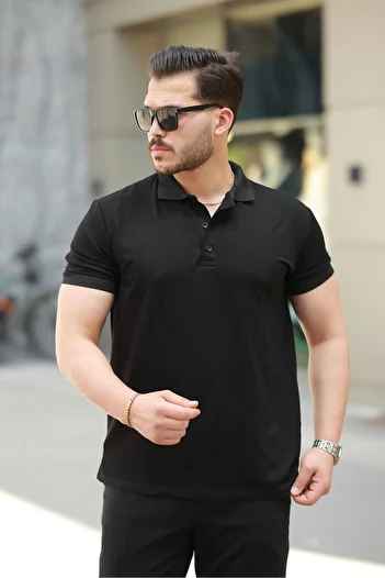 Edolika Men's Short Sleeve Collared Viscose Two Thread Men's Blouse