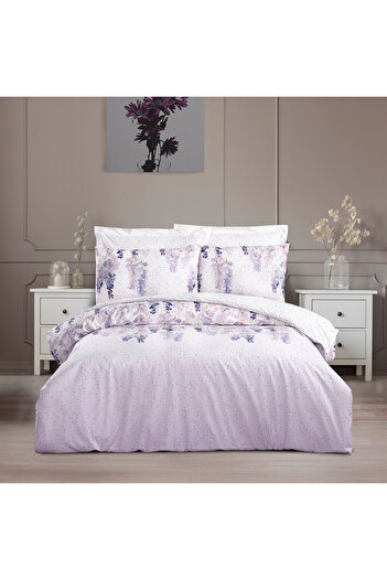 Altınbaşak Clara Single Ranforce Duvet Cover Set Lilac (3 Pieces) Single Duvet Cover Set
