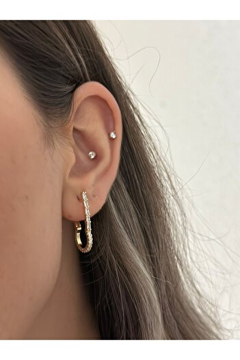 MyladyAccessoriess Premium Hoop Earrings with Zircon Stone Detail