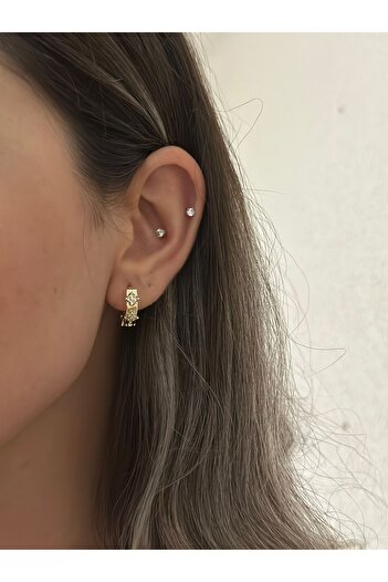 MyladyAccessoriess Star Detailed Hoop Earrings (Steel)