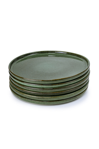 Cuisine Art Lara Stoneware Dinner Plate - 27cm, Light Green (Set of 6)